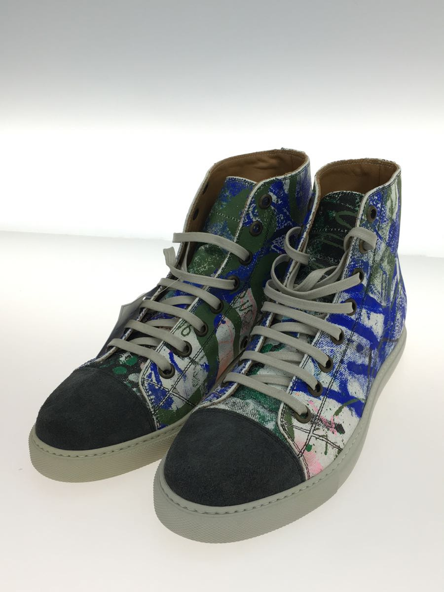 MARC JACOBS◆ハイカットスニーカー/ペイント/41/BLU/キャンバス_画像2