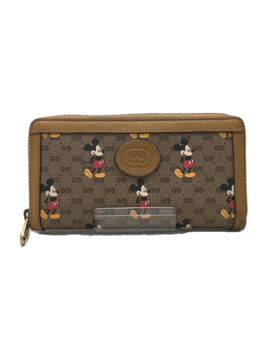 GUCCI◇/Disney/ミッキー/GGスプリーム/GG/箱有/長財布/レザー