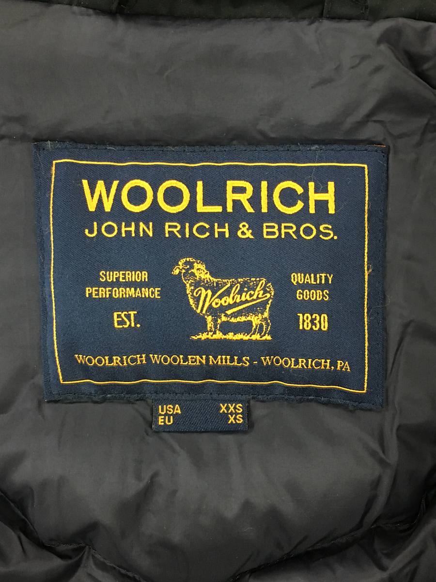 Woolrich◆JOHN RICH&BROS./アークティックパーカ/ダウンジャケット/XS/ポリエステル/ブラック_画像4