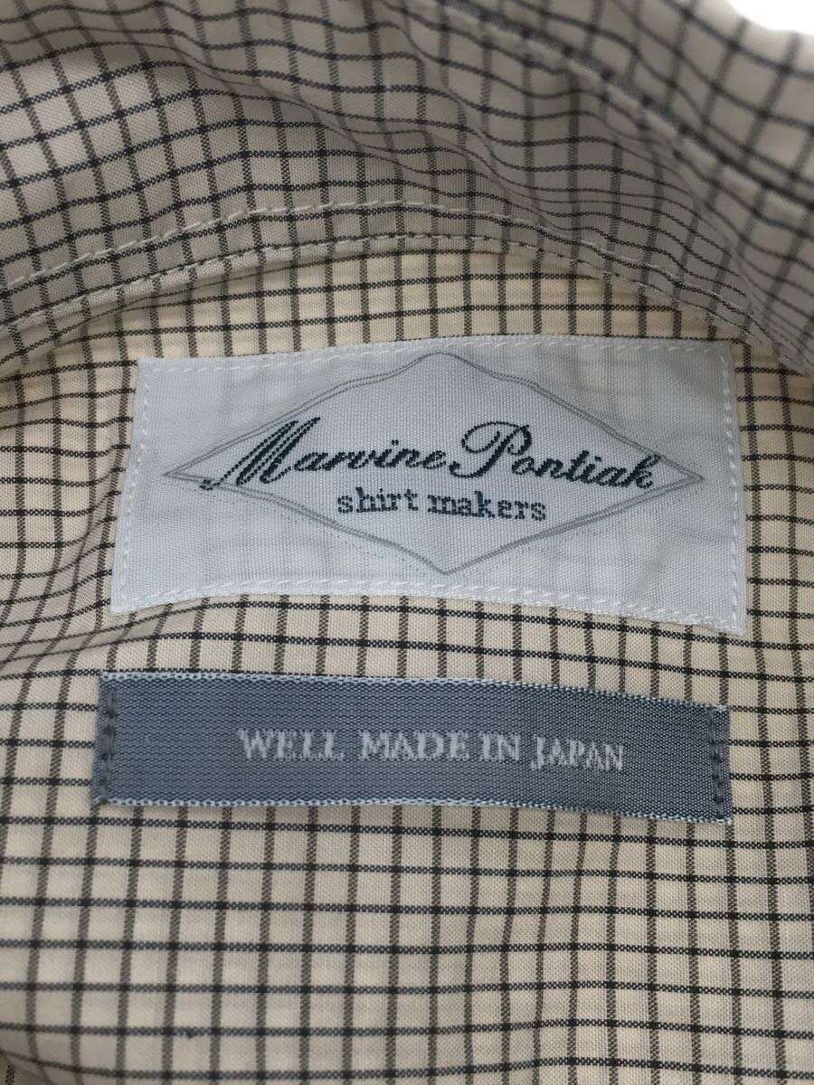 Marvine Pontiak shirts makers◆長袖シャツ/MPSM-1905S/FREE/コットン/IVO/チェック_画像3