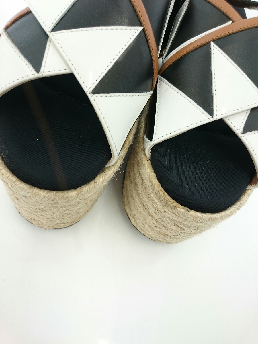 MARNI◆ZEPPA/LILY WHITE＋BLACK/35/22.5cm/ブラック/レザー/ZPMSW11G08_画像9