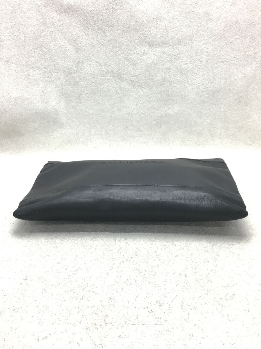 BALENCIAGA◇ネイビー クリップ M クラッチバッグ/レザー/BLK BALENCIAGA◇ネイビー クリップ M クラッチバッグ/レザー/BLK