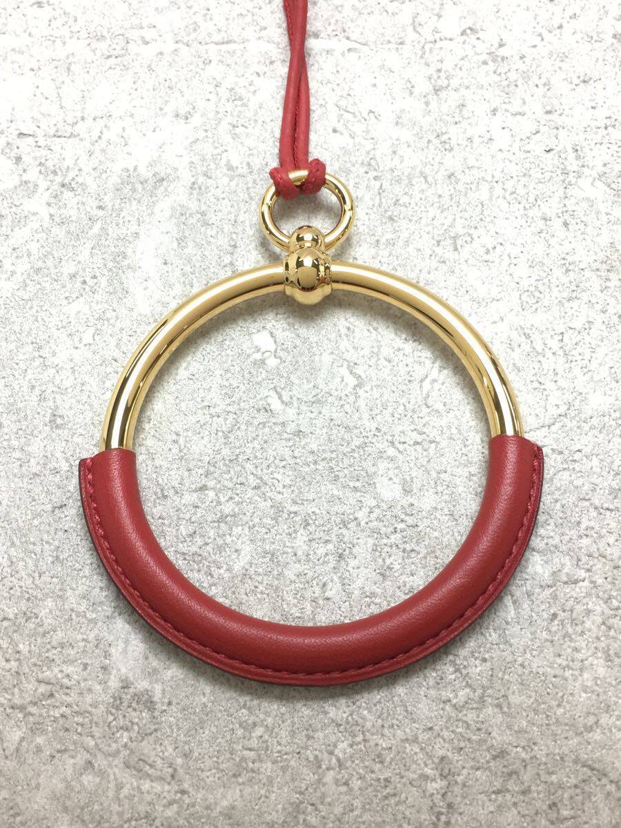 HERMES◇箱付/ネックレス/-/レッド/トップ有/グランドループ/エルメス