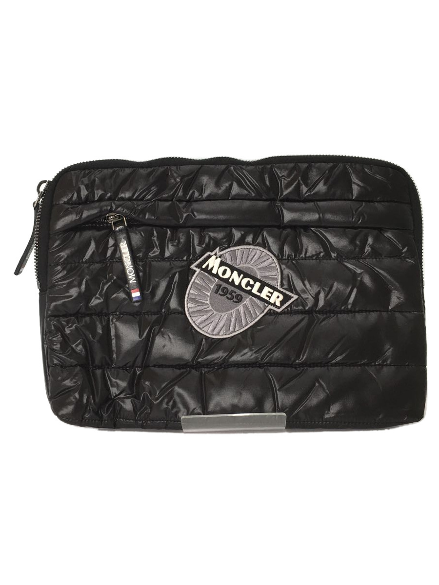 クリスマスファッション MONCLER◇バッグ/ナイロン/BLK/総柄/LAPTOP