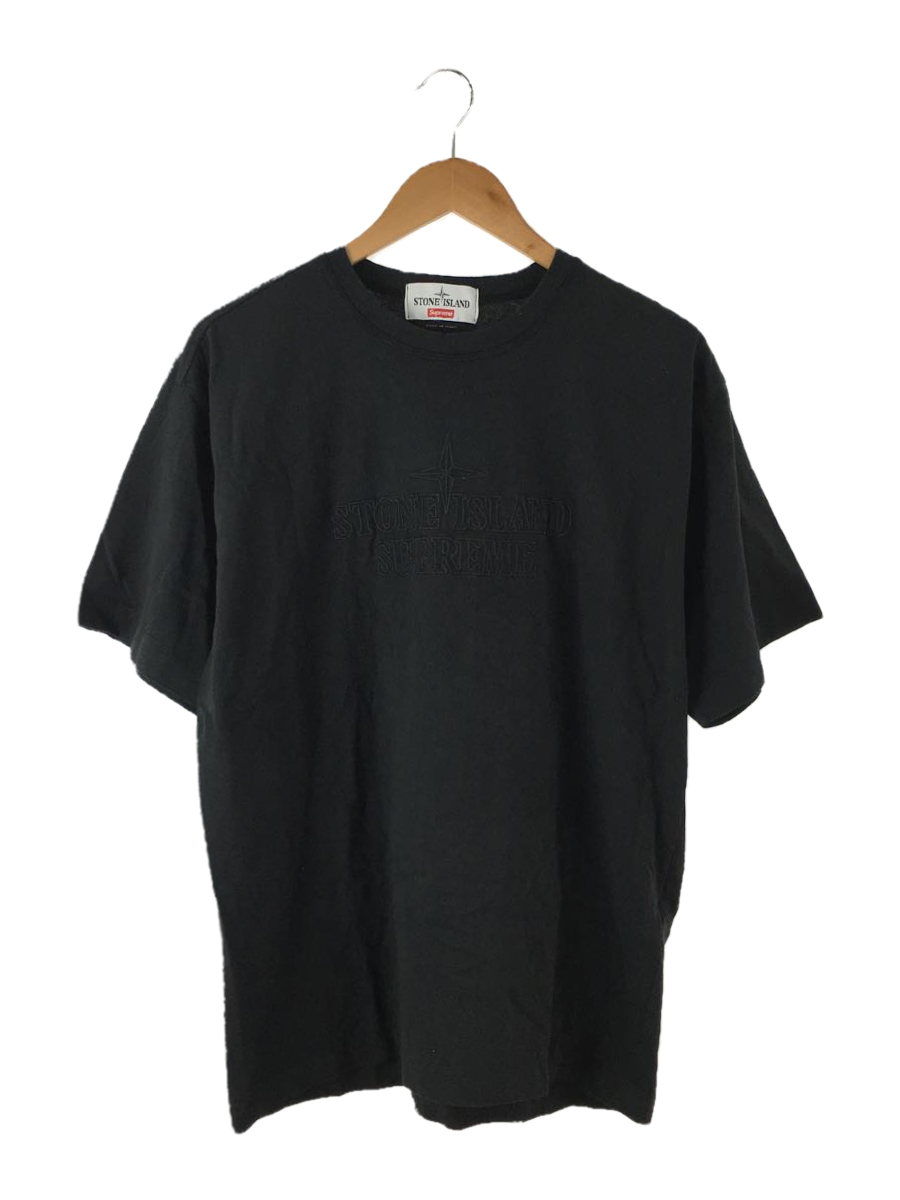 Supreme◆×STONE ISLAND/Embroidered Logo S/S Top/Tシャツ/S/コットン/ブラック
