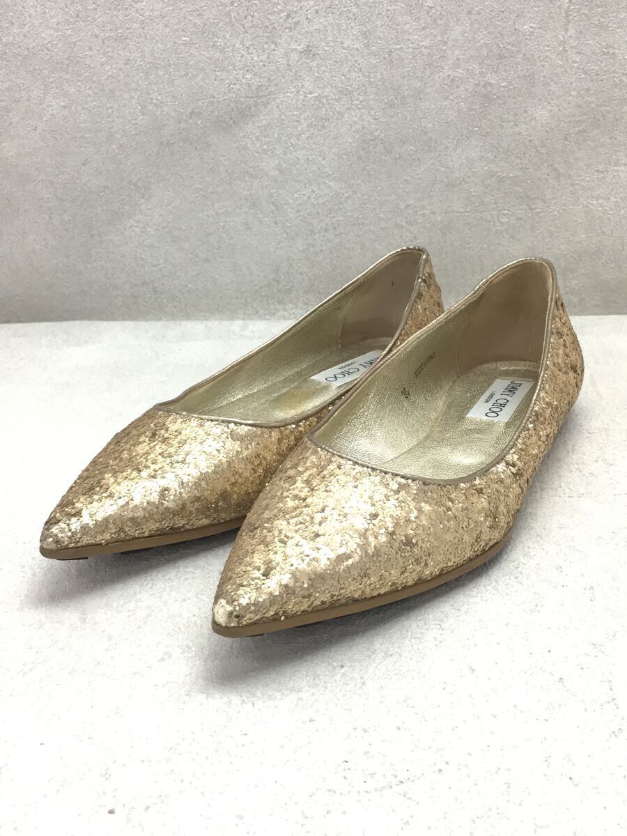 JIMMY CHOO◇パンプス 36 グリッター ゴールド ポインテッドトゥ