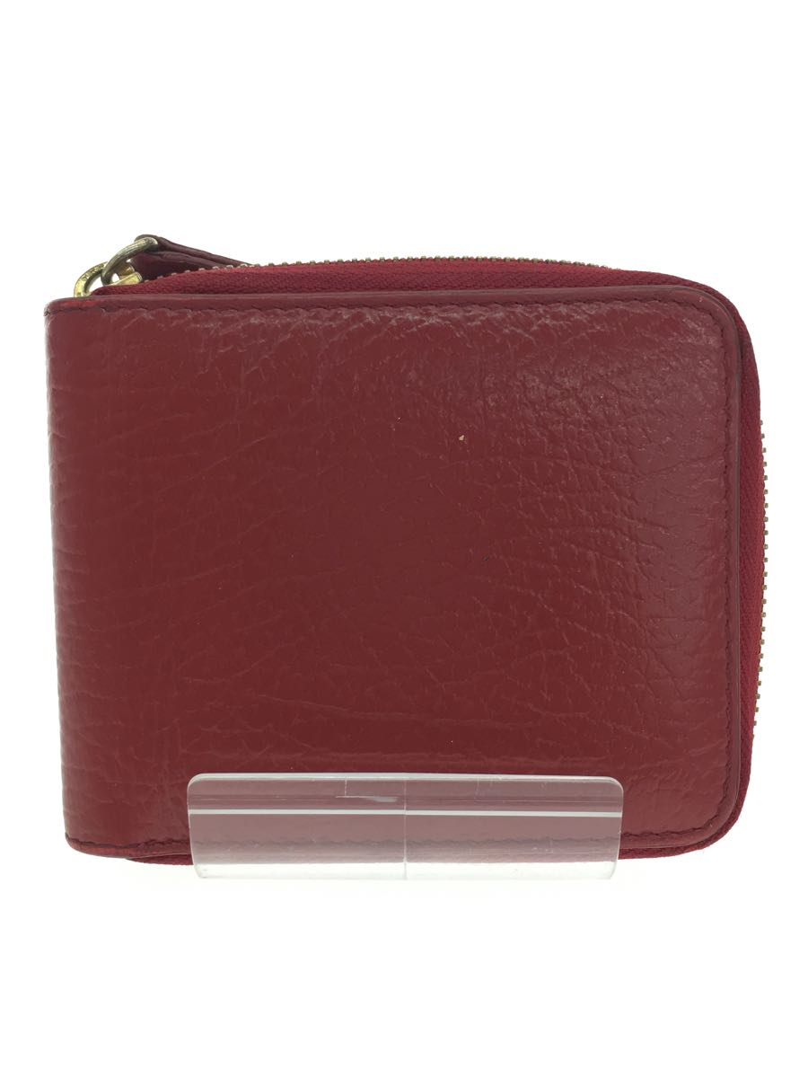 Maison Margiela*2. folding purse / leather / red / round Zip /S56UI0111