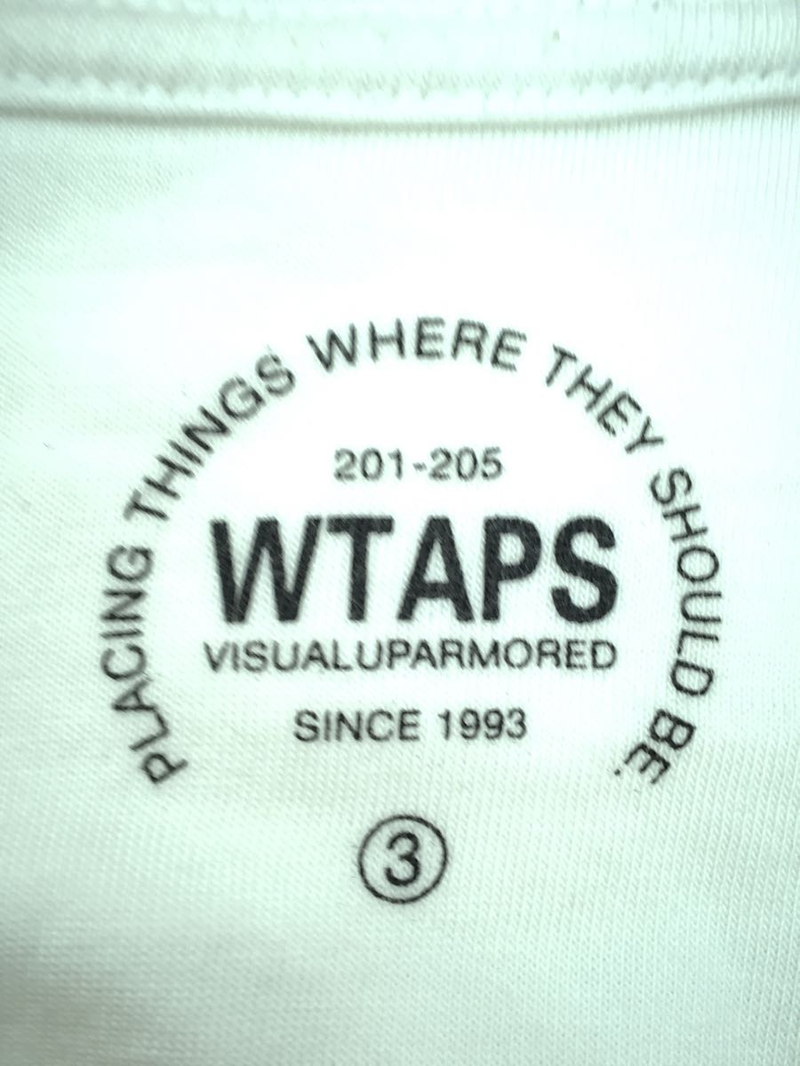 WTAPS◆WHO DARES WINS./Tシャツ/3/コットン/WHT/111ATDT-CSM06_画像3