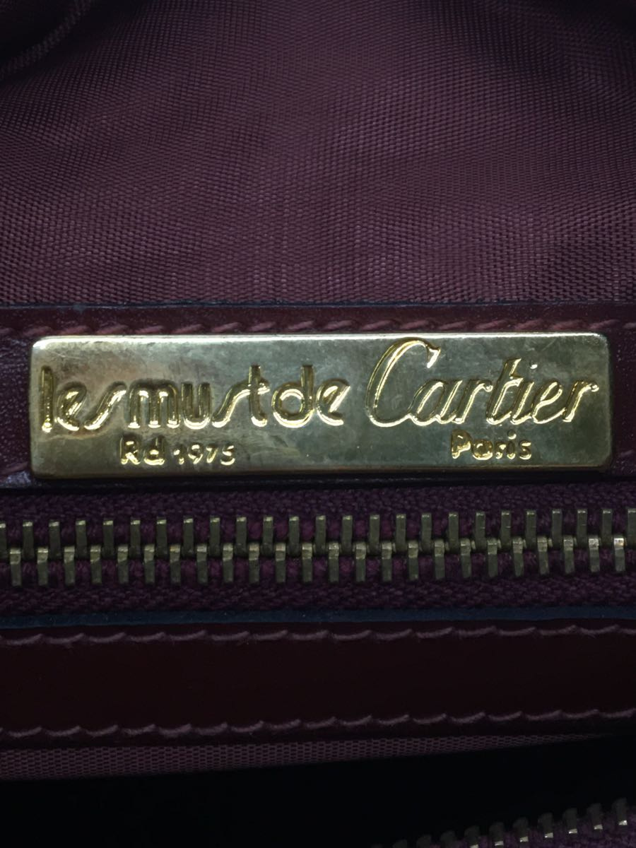 Cartier◆ボストンバッグ/レザー/BRD/無地_画像3