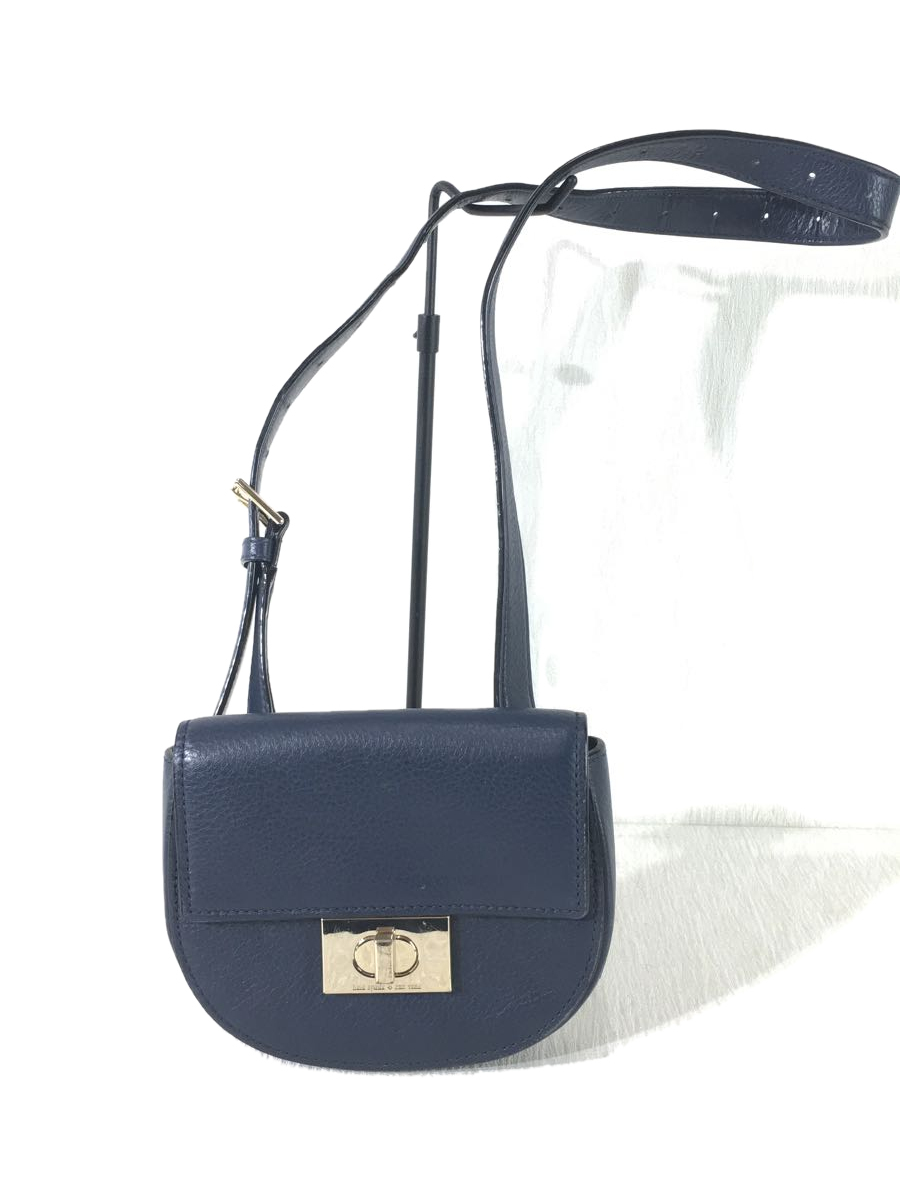 kate spade new york◆ショルダーバッグ/レザー/NVY/無地_画像1