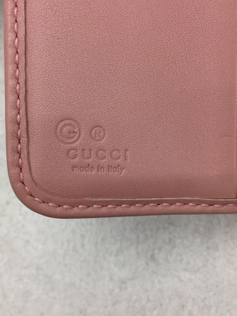 GUCCI◆2ツ折サイフ_マイクログッチシマ/レザー/PNK/449395 BMJ1G 5806_画像3