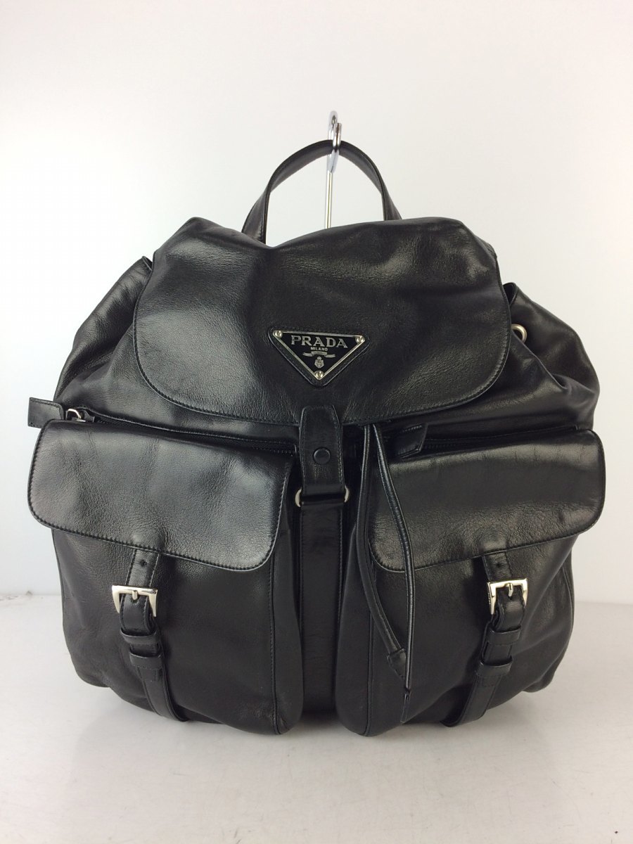 PRADA◇リュック/レザー/BLK www.anac-mali.org