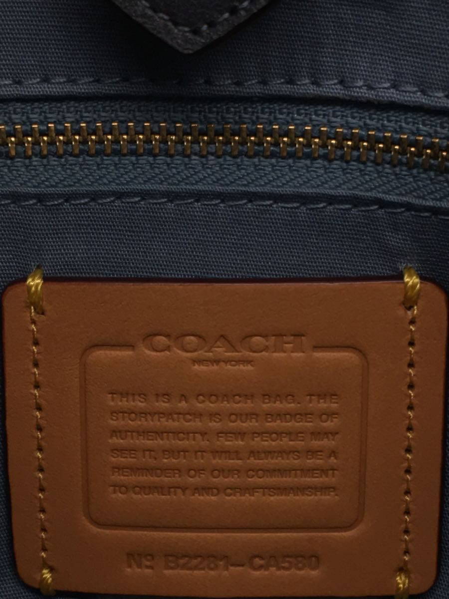 COACH◆コーチ/トートバッグ/デニム/インディゴ/青/CA580/CoachField Tote 22/シグネチャ_画像3