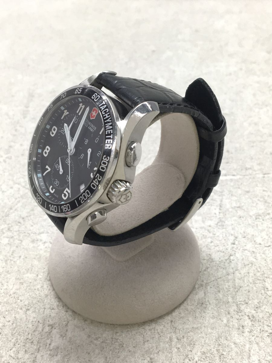 VICTORINOX SWISS ARMY◆クォーツ腕時計/アナログ/BLK/ベルト非正規品/表面小傷あり/241122_画像2