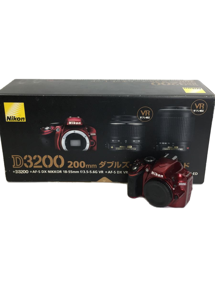 Nikon◇デジタル一眼カメラ D3200 200mm ダブルズームキット [レッド]