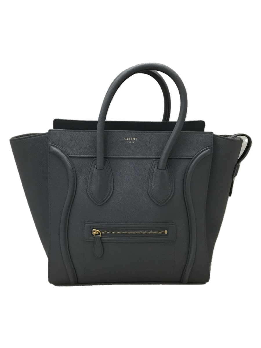 CELINE◇ラゲージミニ/ハンドバッグ/レザー/GRY/グレー/ amnayahotels.com