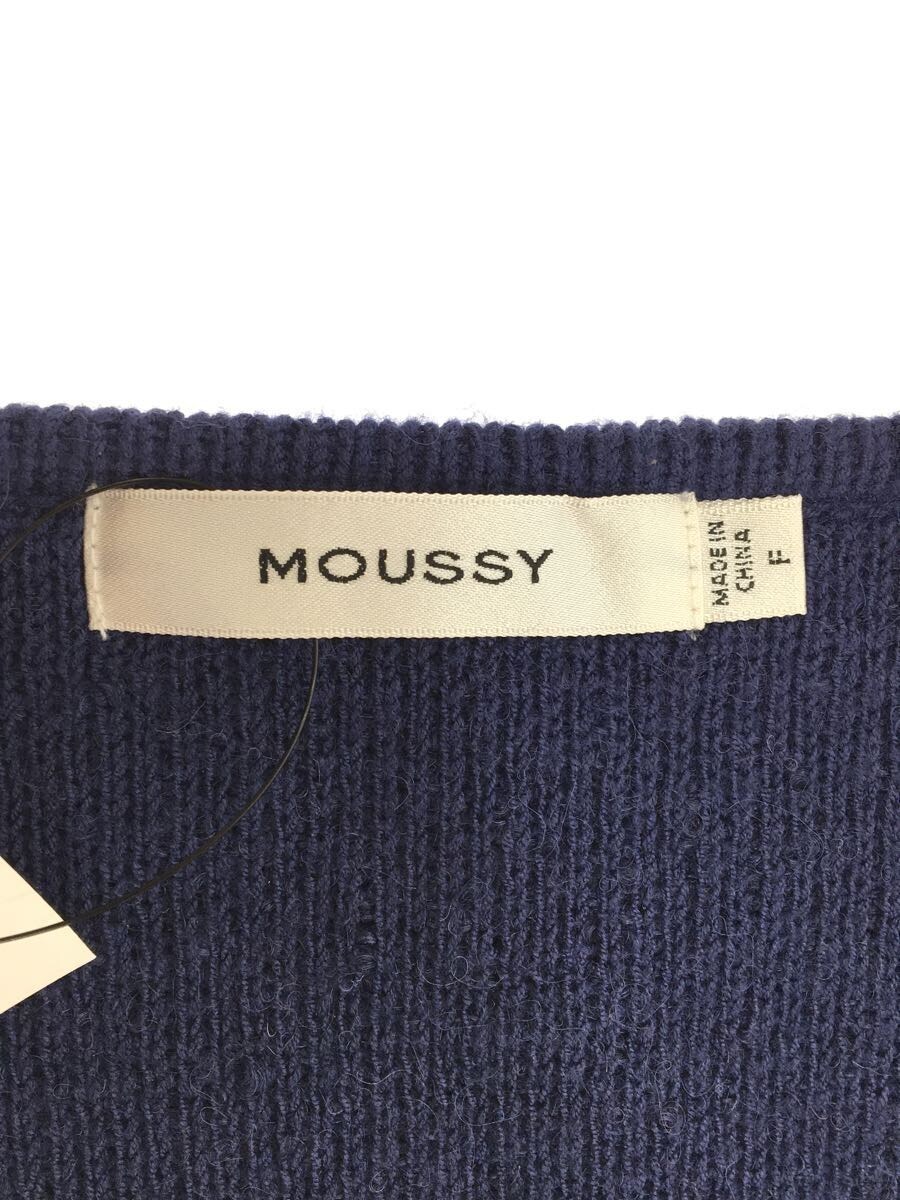 MOUSSY◆22AW/カーディガン(厚手)/FREE/ポリエステル/BLU/無地/010FA270-6770_画像3