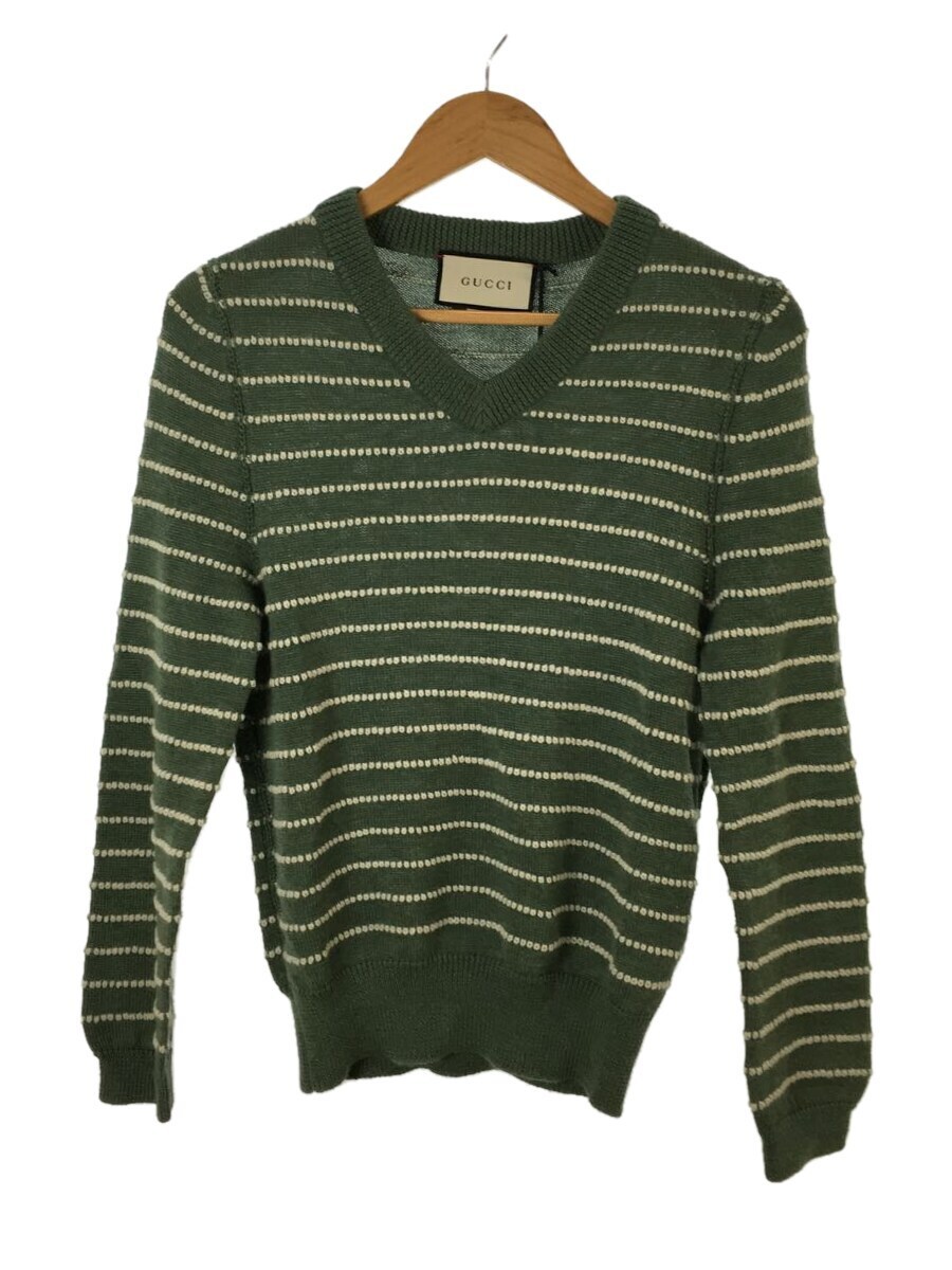 GUCCI◆STRIPED ALPACA SWEATER/セーター(厚手)/XS/アルパカ/GRN/633610