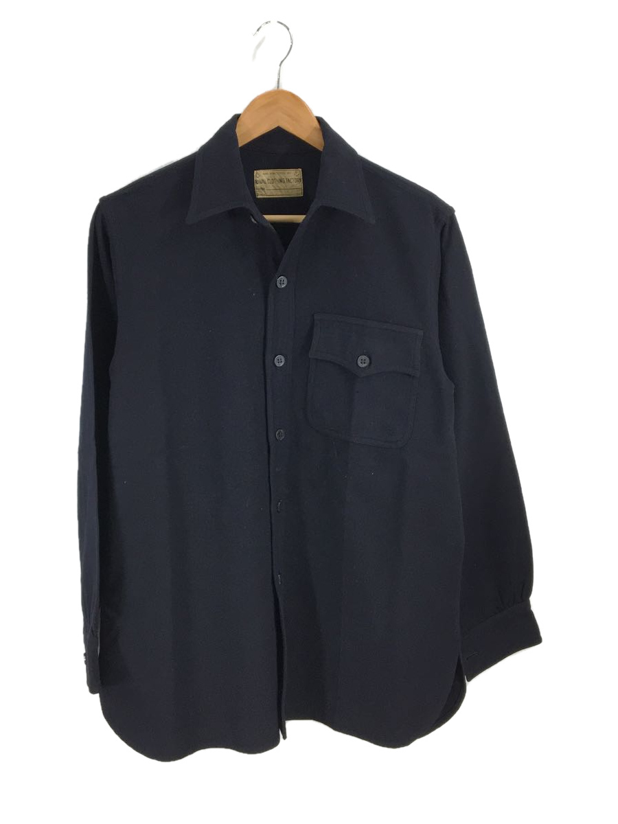 【5%OFF】 US.NAVY◆40s/CPOシャツ/片ポケ/虫食い有り/長袖シャツ/-/ウール/NVY Lサイズ 【5%OFF】 US.NAVY◆40s/CPOシャツ/片ポケ/虫食い有り/長袖シャツ/-/ウール/NVY Lサイズ