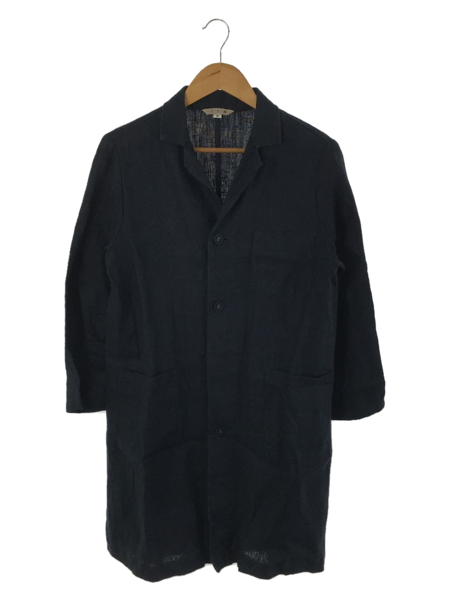 超可爱 fog linen work◆長袖シャツ/M/リネン/インディゴ/オープンカラー/第3ボタン欠損 Mサイズ 超可爱 fog linen work◆長袖シャツ/M/リネン/インディゴ/オープンカラー/第3ボタン欠損 Mサイズ