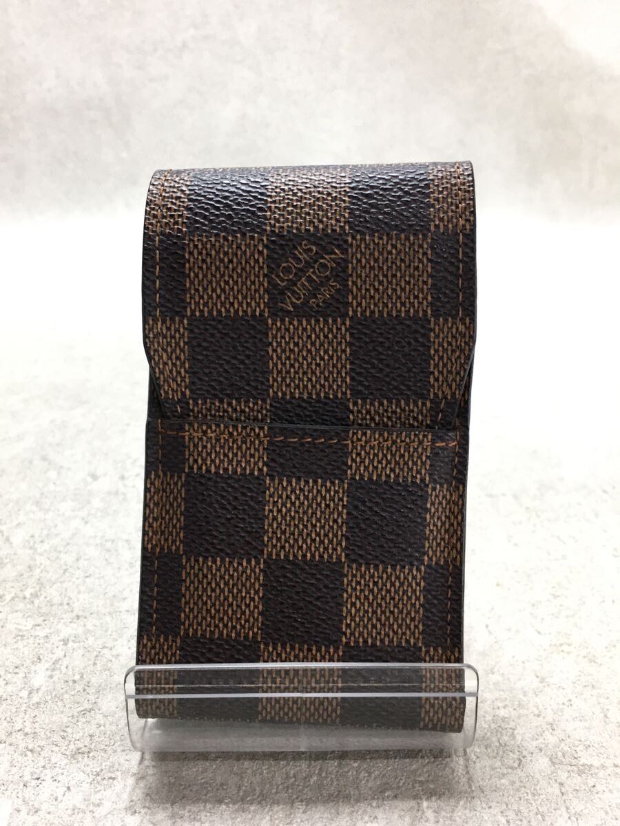 LOUIS VUITTON◇エテュイ・シガレット_ダミエ・エベヌ_BRW/-/BRW