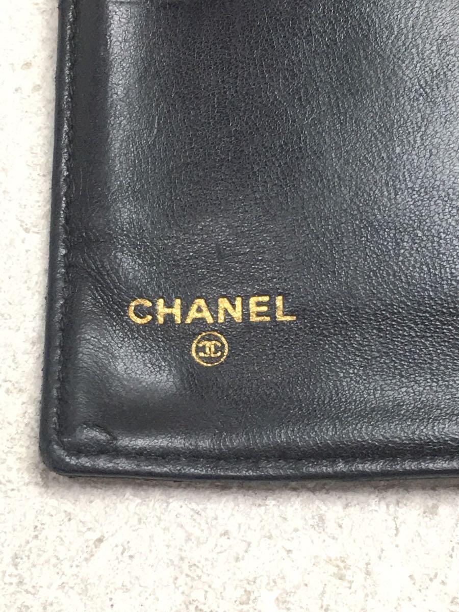 CHANEL◆2つ折り財布/レザー/BLK/メンズ/ココマーク/手帳型/シャネル_画像3