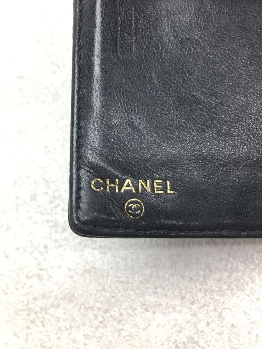 CHANEL◆長財布/レザー/BLK/メンズ_画像3