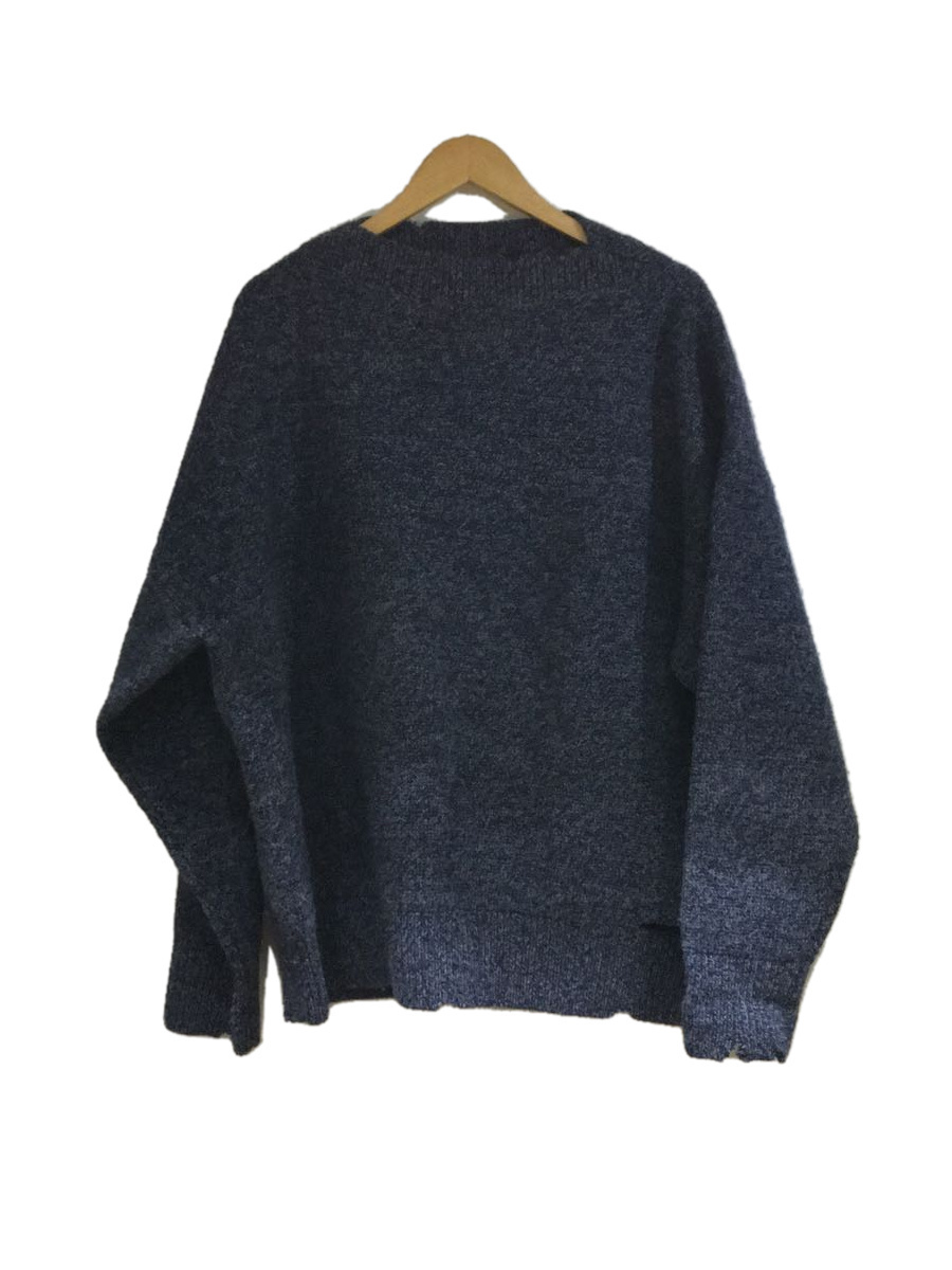 UNUSED◇22AW/DAMAGE 5G WOOL KNIT/2/ウール/ネイビー/US2254