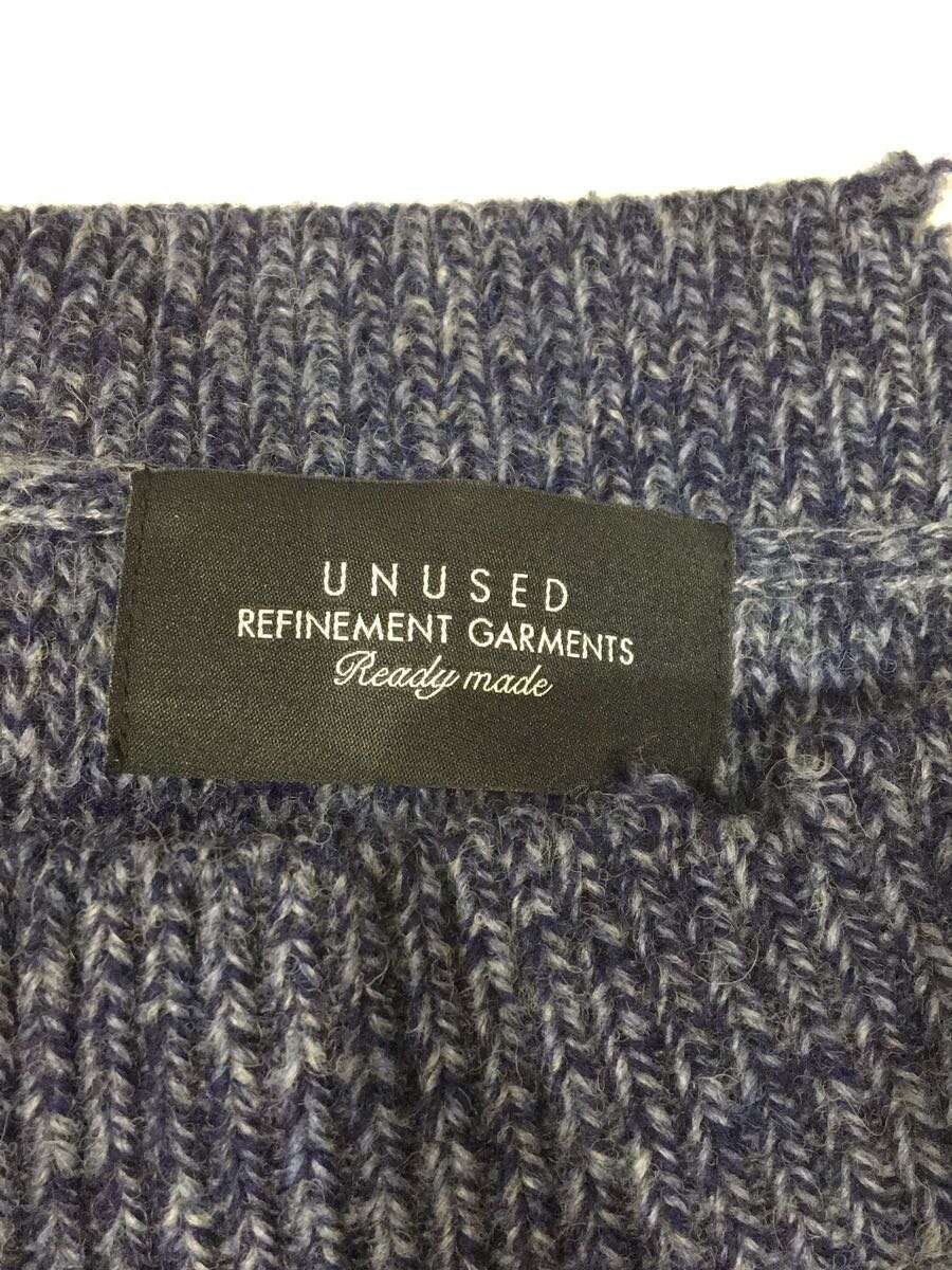 UNUSED◇22AW/DAMAGE 5G WOOL KNIT/2/ウール/ネイビー/US2254