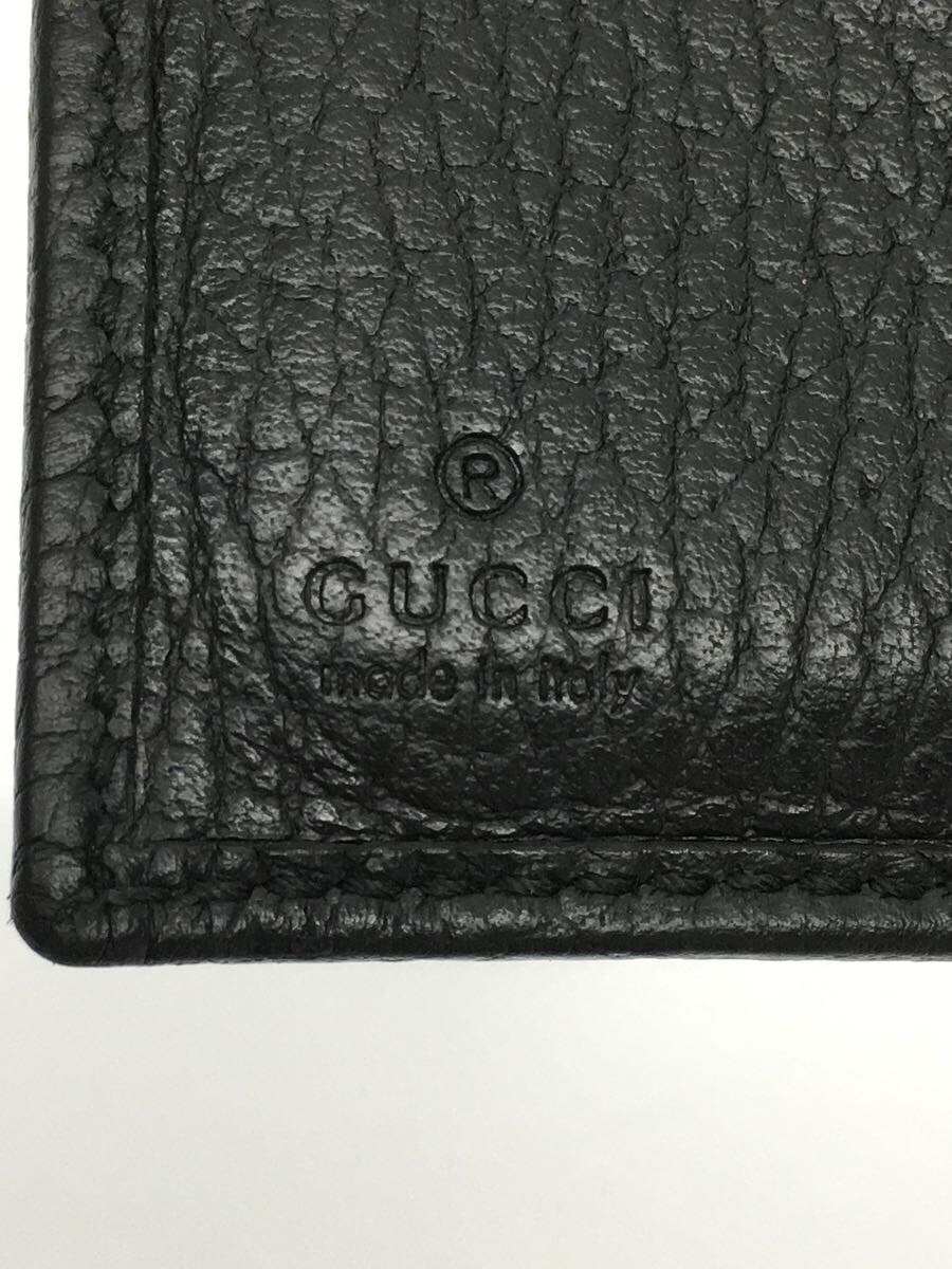 GUCCI◆3ツ折サイフ_GGマーモント/レザー/BLK/メンズ_画像3