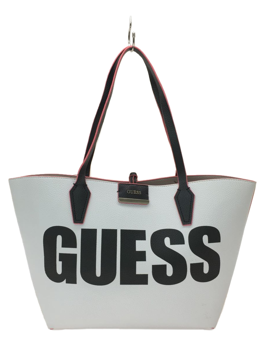 価格は安く GUESS◇トートバッグ/レザー/WHT/GS642236 その他