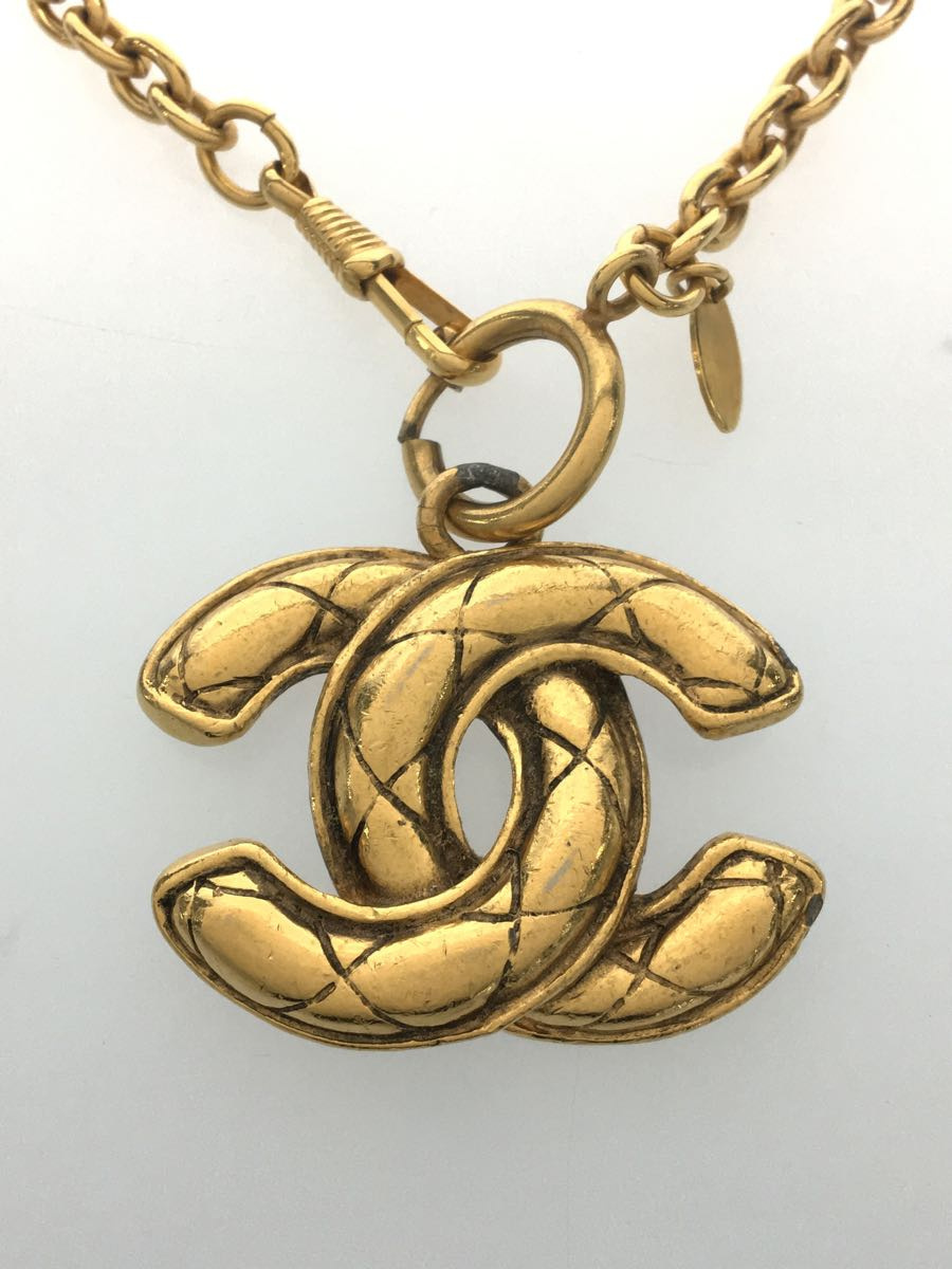 CHANEL◇シャネル/ココマーク/ヴィンテージネックレス/GLD/トップ有