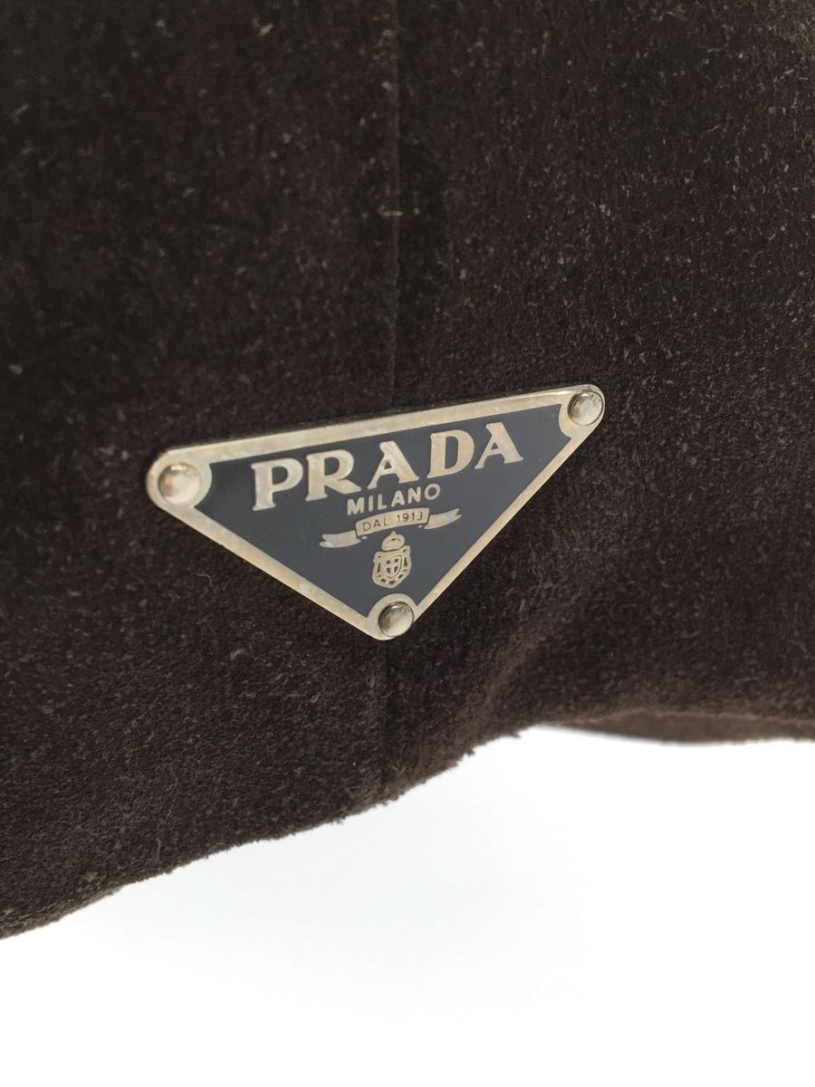 PRADA◆プラダ/トートバッグ/スウェード/BRW_画像3