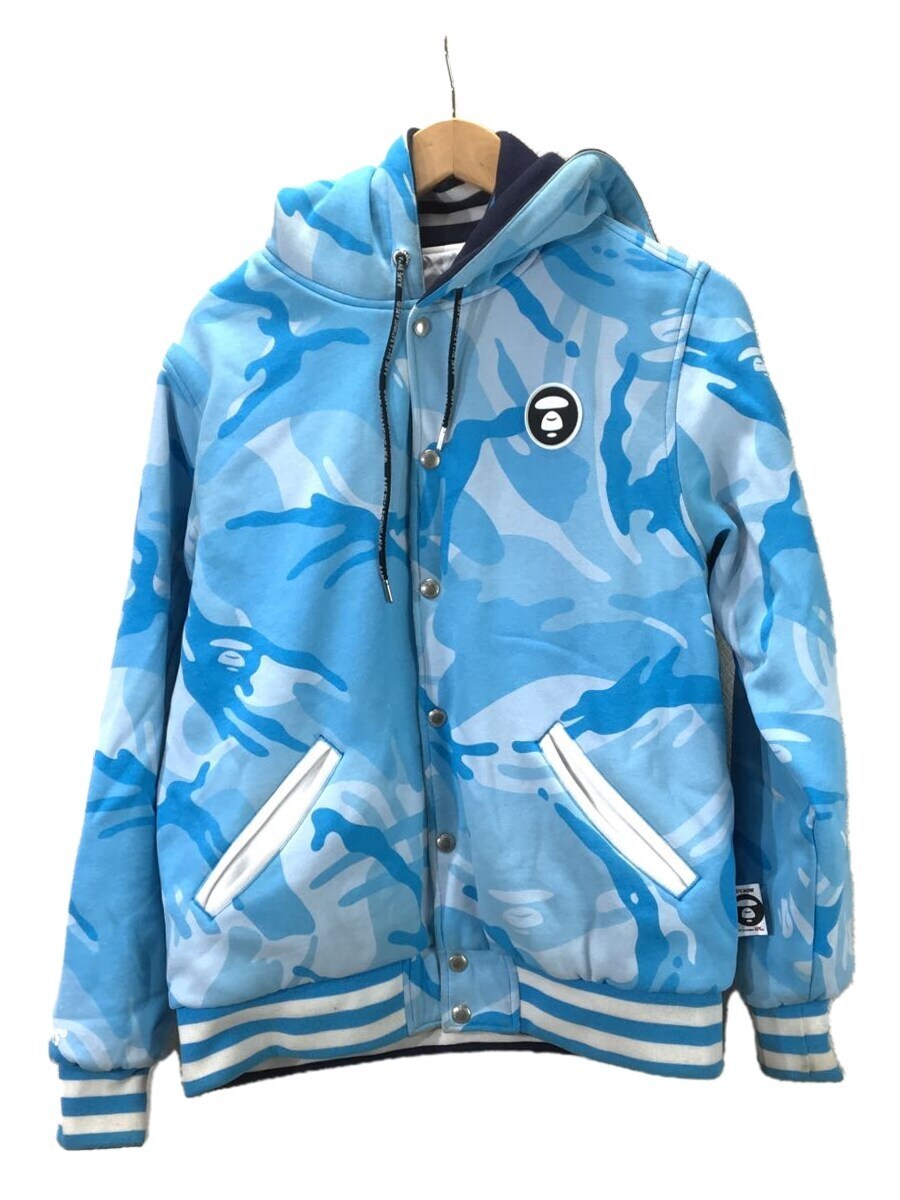 AAPE BY A BATHING APE◆AAPE REVERSIBLE HOODIE JACKET/ジャケット/M/コットン/ナイロン/BLU_画像1