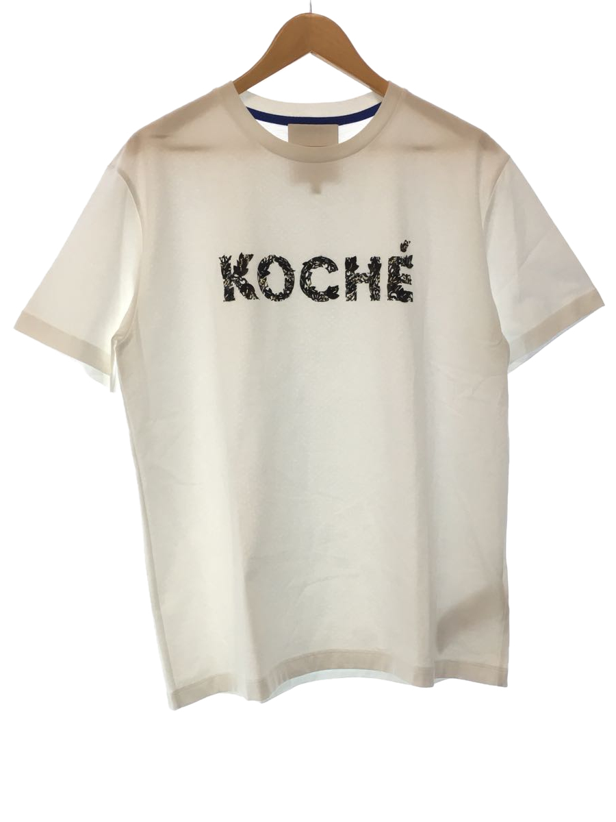 KOCHE◆Logo Embellished Crewneck T-Shi/Tシャツ/XL/ホワイト/SK1GC0030S24251