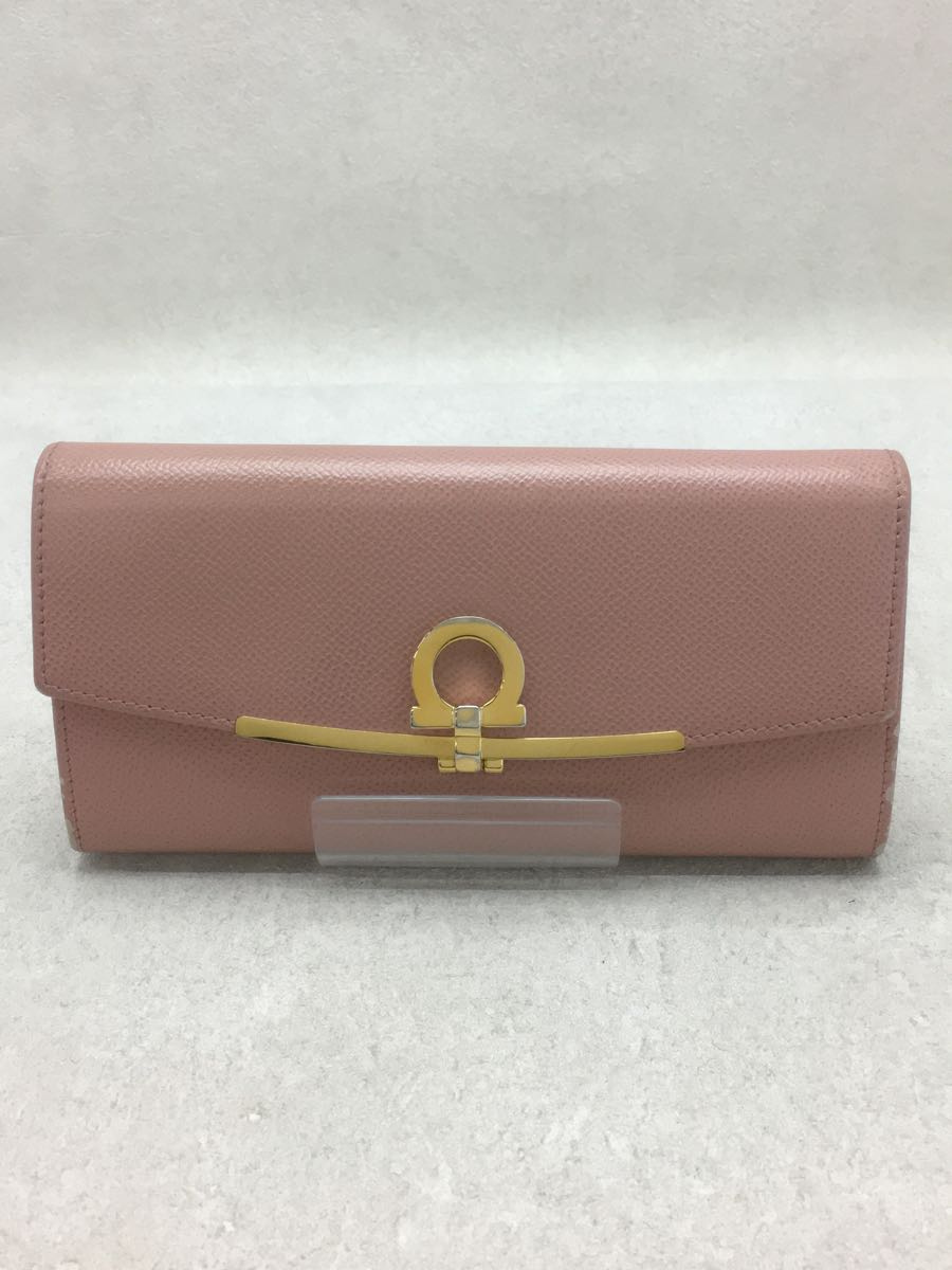 訳あり Salvatore Ferragamo◇長財布/レザー/PNK/レディース/中古 長