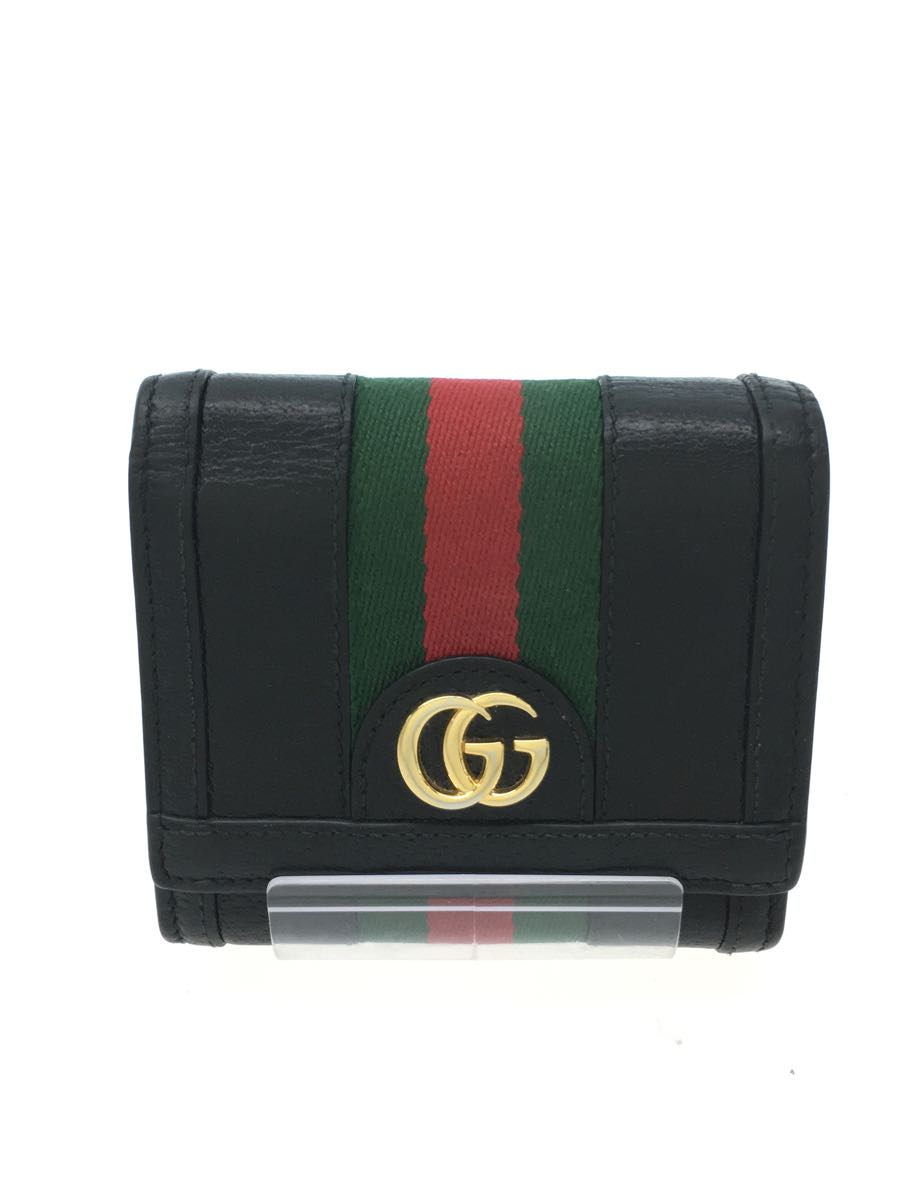 GUCCI◆カードケース_オフィディア/レザー/BLK/メンズ_画像1