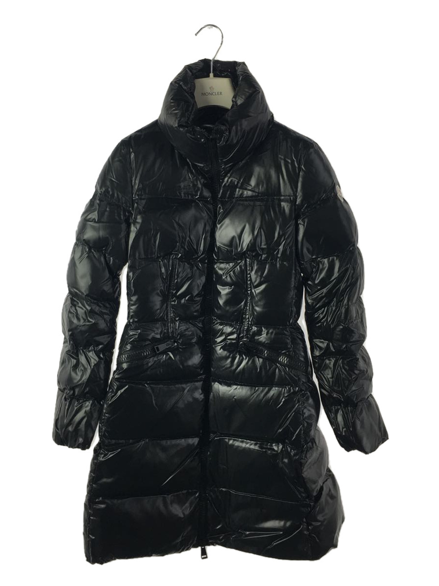 MONCLER◆ロングダウンジャケット/1/ナイロン/BLK