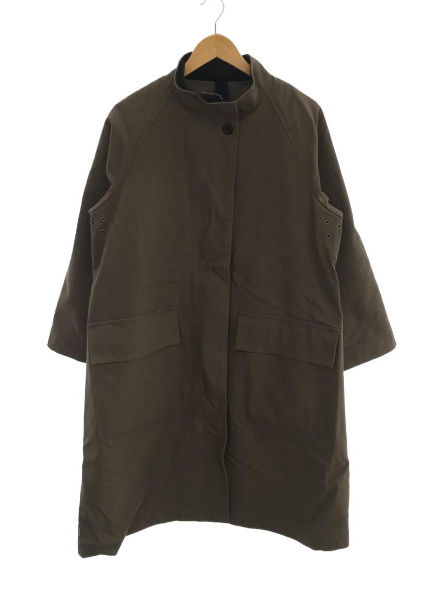 MHL.◆21AW/PROOFED COTTON CANVAS/スタンドカラコート/1/コットン/BEG/595-1210505