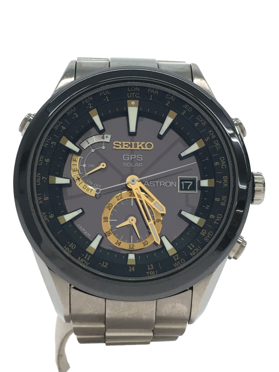 日本最大のブランド SEIKO◆ソーラー腕時計/ASTRON/GPS/アナログ/ステンレス/BLK/GRY/7X52-0AA0 その他