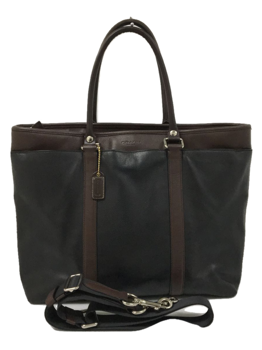 COACH◆トートバッグ/レザー/BLK/F54758/Perry Business Tote In Smooth Leath