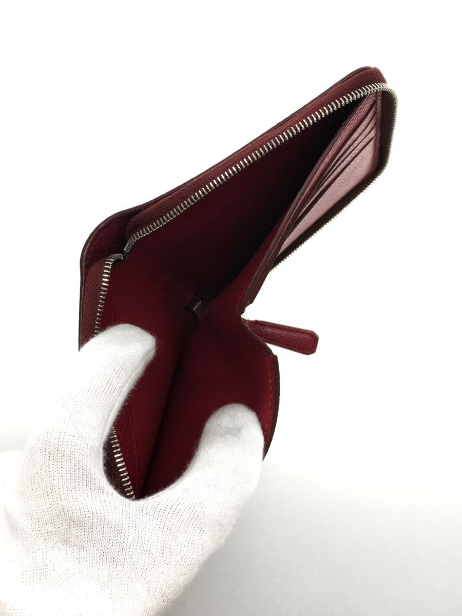 dunhill*2. folding purse /-/RED/ plain / lady's / angle attrition / crack have 