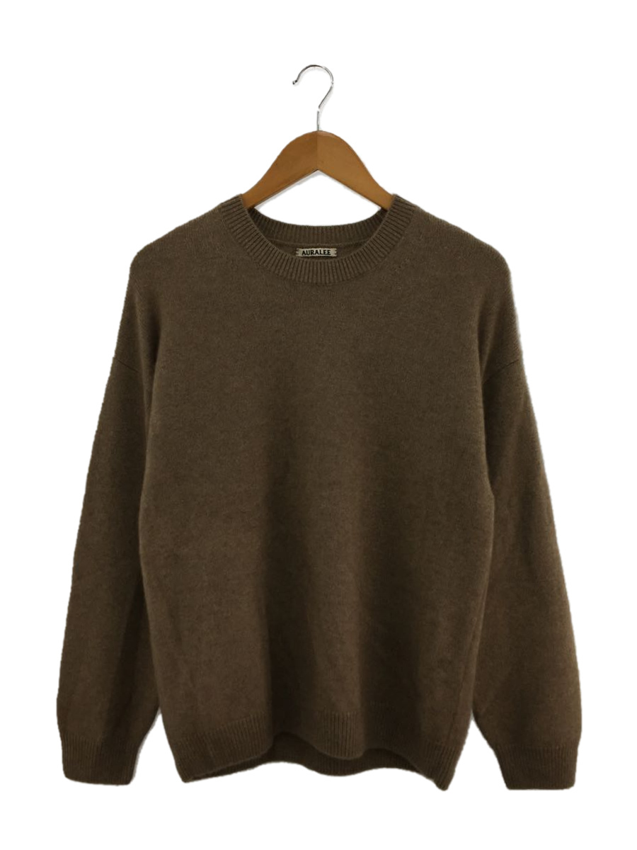 AURALEE◇BABY CASHMERE KNIT P/O/セーター(厚手)/S/カシミア/BEG