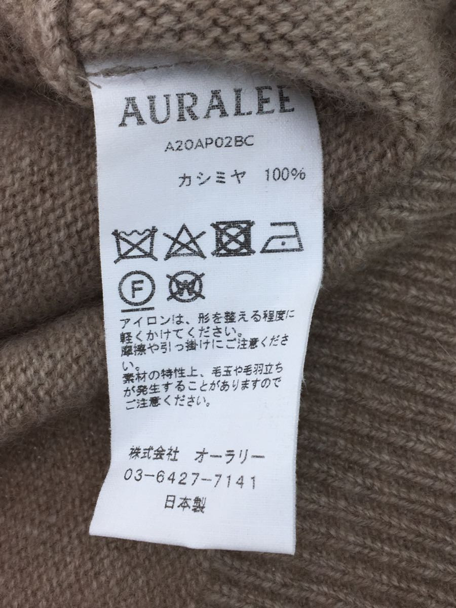 AURALEE◇BABY CASHMERE KNIT P/O/セーター(厚手)/S/カシミア/BEG