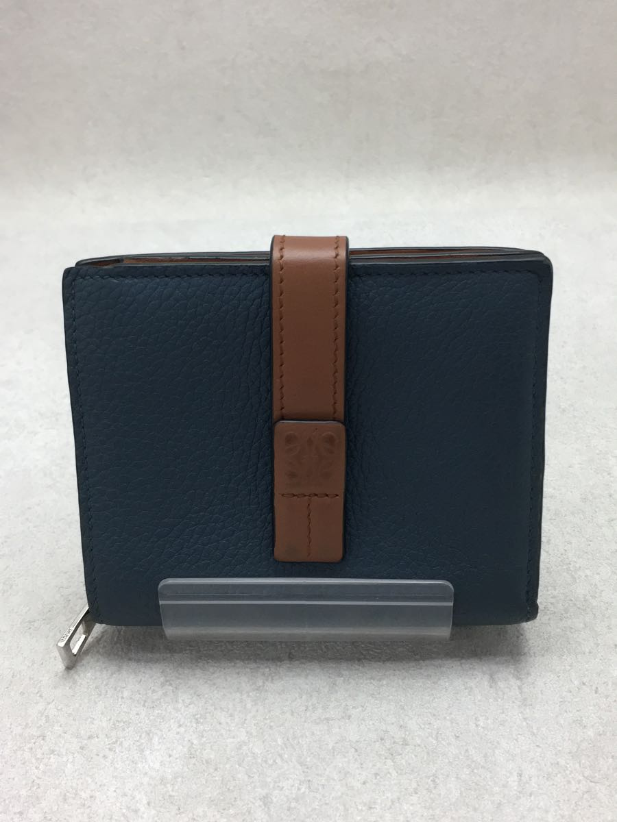 完売 LOEWE◇2つ折り財布/レザー/BLU/レディース/Compact Wallet Zip