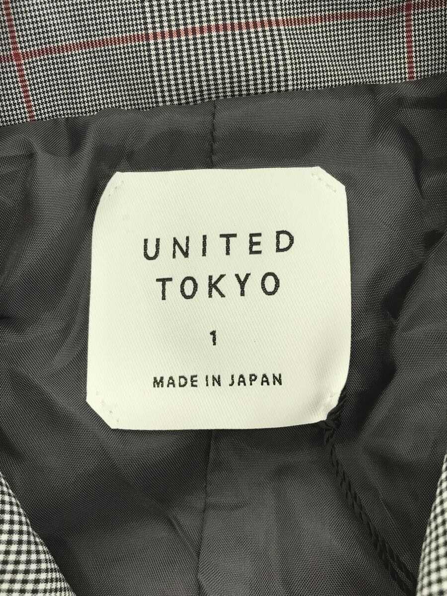 UNITED TOKYO◆グレンチェックボンディングステンコート/1/コットン/GRY/チェック_画像3