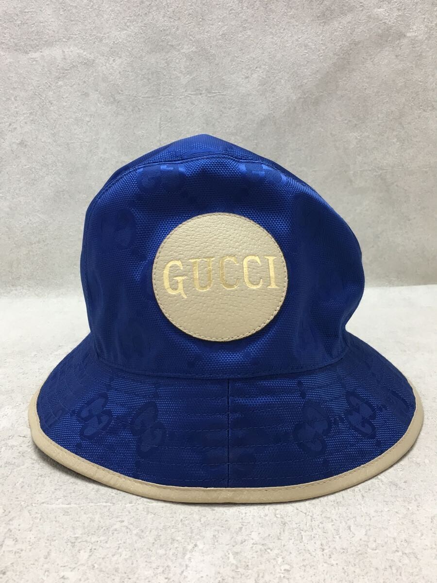 GUCCI◆Off The Grid Bucket Hat/フェドラハット/コットン/BLU/627115 4HK79