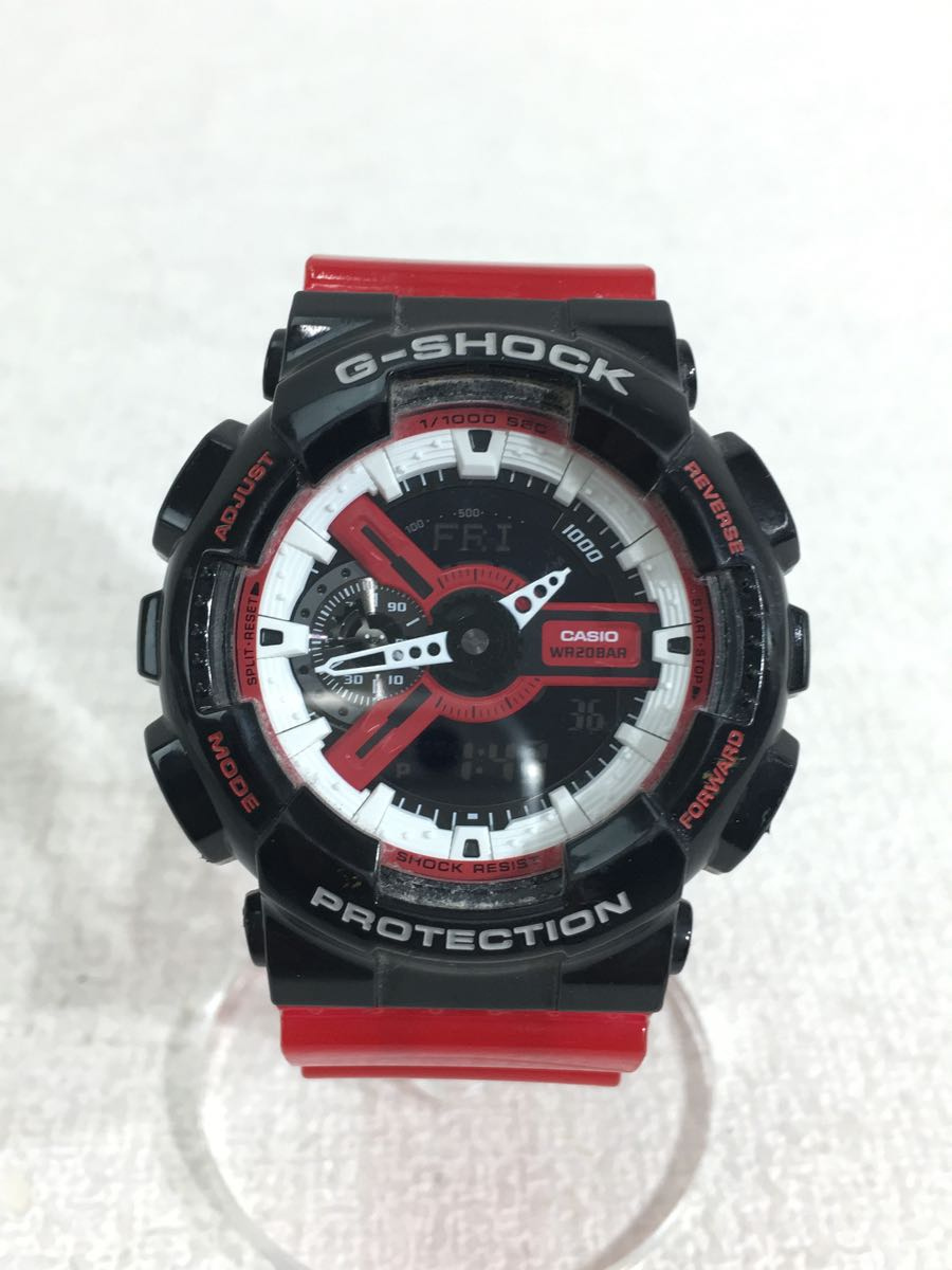 CASIO◆クォーツ腕時計・G-SHOCK/デジアナ/BLK/RED/GA-110-RB-1AJF