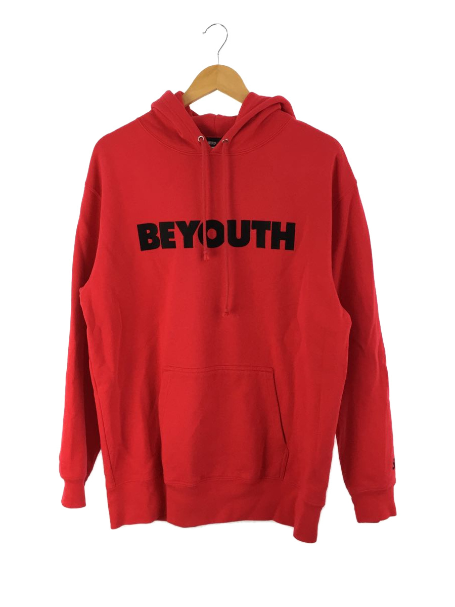 WIND AND SEA◆パーカー/L/コットン/RED/BE YOUTH HOODIE/タグ付き/プルオーバー/フーディ/メンズ