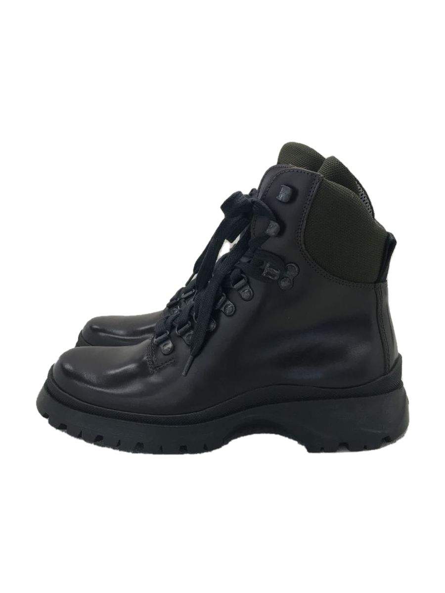 ヤフオク! - PRADA◇レースアップブーツ/37.5/BRW/レザー/...